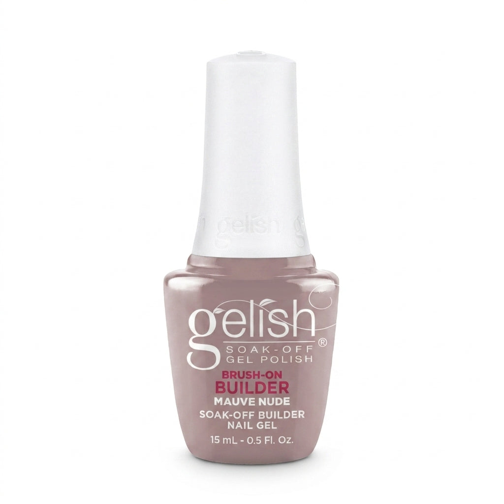 Frasco de builder gel Gelish Brush-On Builder Mauve Nude, 15 ml