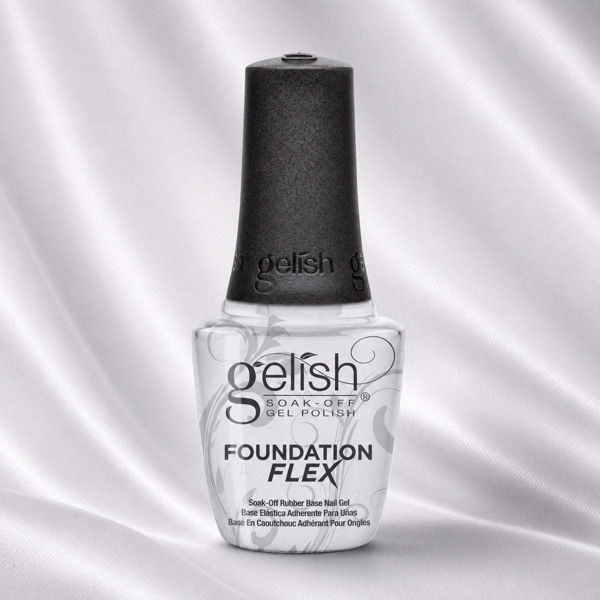 Frasco de base coat Gelish Foundation Flex Clear, 15 ml