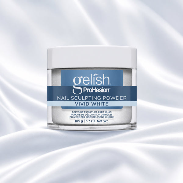Polvo acrílico Gelish ProHesion Nail Sculpting Powder Vivid White, 105 g, toma de producto