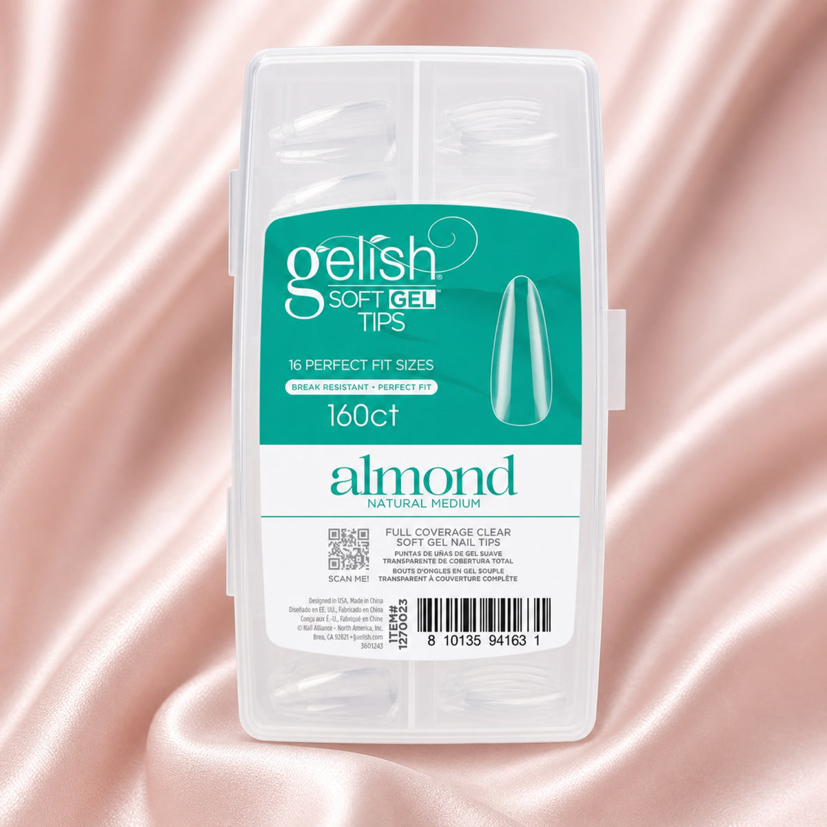 Gelish Soft Gel Tips Medium Almond, 160 ct, toma de producto