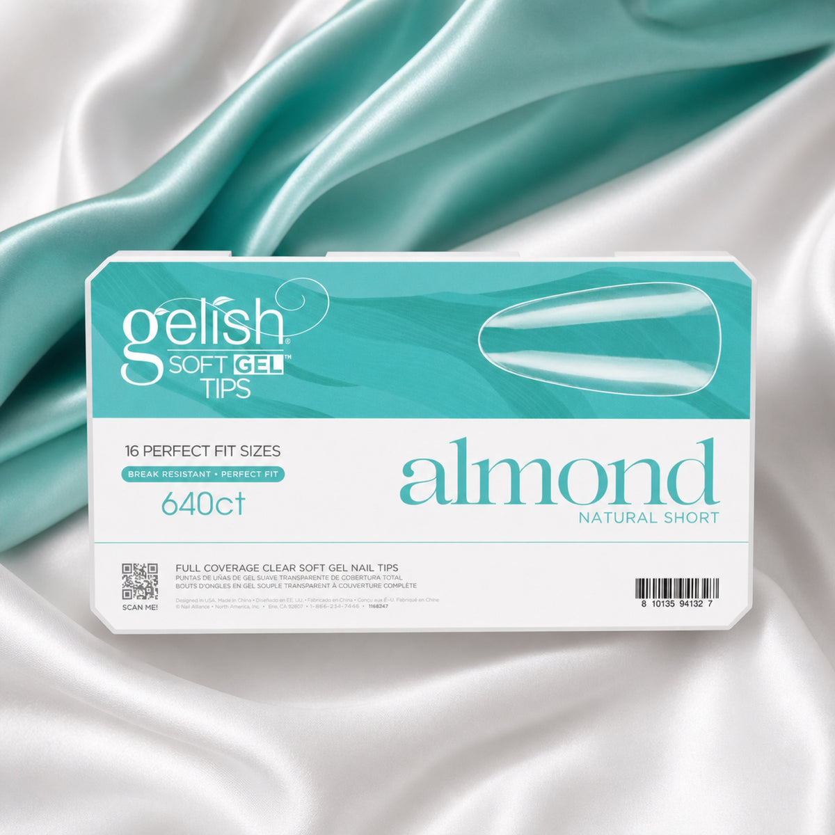 Gelish Soft Gel Tips Short Almond, 640 ct, toma de producto