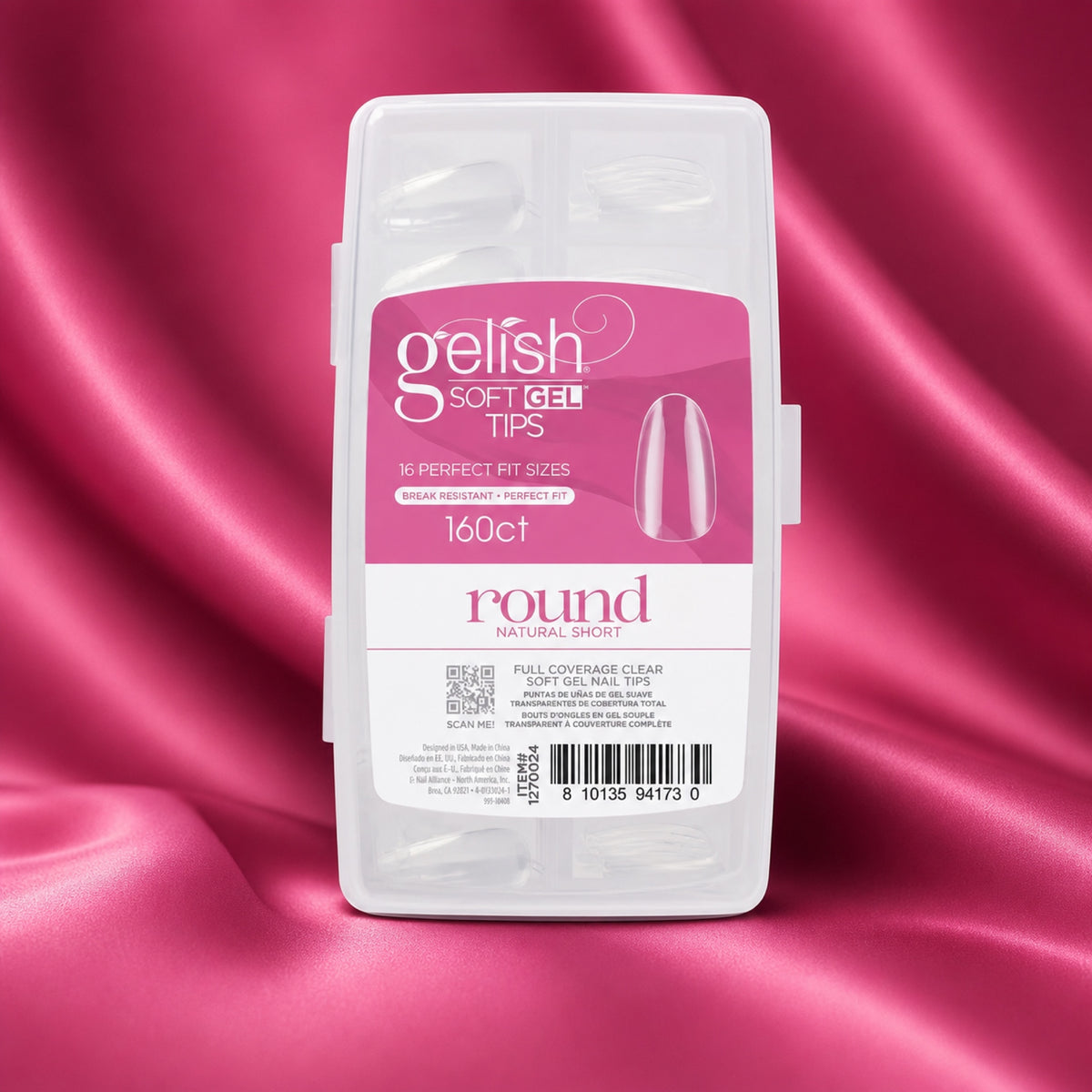 Gelish Soft Gel Tips Short Round, 160 ct, toma de producto