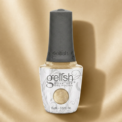 Frasco de esmalte en gel Gelish Give Me Gold, color Nudes acabado Glitter, 15 ml