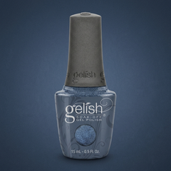 Frasco de esmalte en gel Gelish Rhythm And Blues, color Azules acabado Glitter, 15 ml
