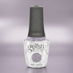 Frasco de esmalte en gel Gelish Time To Sparkle, color Blancos acabado Glitter, 15 ml