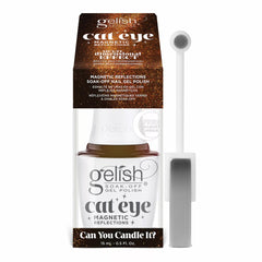 Estuche y frasco oficiales de Gelish Cat Eye Magnetic Reflections Can You Candle It?, esmalte en gel magnético tono cobre a dorado, con el imán incluido, 15 ml