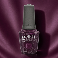 Frasco de esmalte en gel Gelish Aurora - Sky On Fire, color Morados acabado Cat Eye, 15 ml