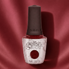 Frasco de esmalte en gel Gelish Good Gossip, color Rojos acabado Shimmer, 15 ml