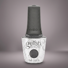 Frasco de esmalte en gel Gelish Midnight Caller, color Negros acabado Shimmer, 15 ml