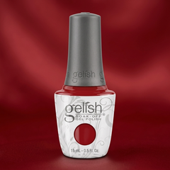 Frasco de esmalte en gel Gelish Hot Rod Red, color Rojos acabado Cream, 15 ml