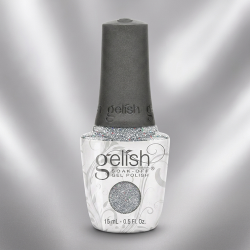 Frasco de esmalte en gel Gelish Am I Making You Gelish?, color Blancos acabado Glitter, 15 ml
