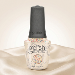 Frasco de esmalte en gel Gelish Lots Of Dots, color Blancos acabado Glitter, 15 ml