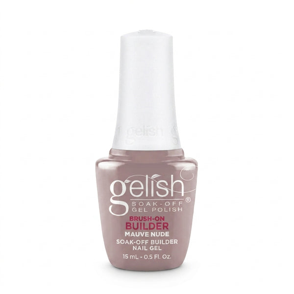 Frasco de builder gel Gelish Brush-On Builder Mauve Nude, 15 ml