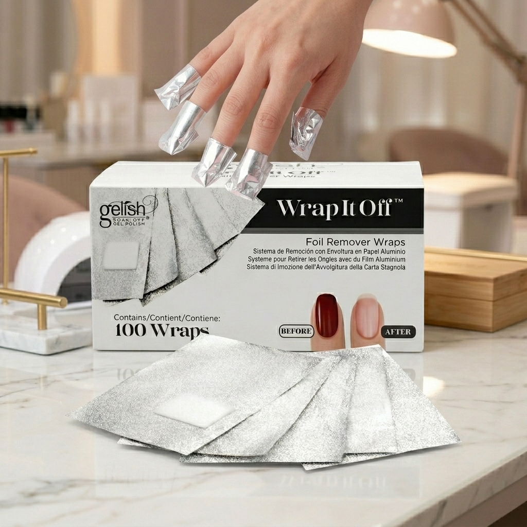 Accesorio Gelish Wrap It Off - Foil Removal Kit 100ct Foils, toma de producto