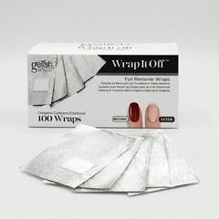 Caja de Gelish Wrap It Off con los foils extendidos
