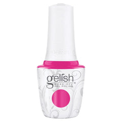 Frasco oficial Gelish La La Love You!, envase blanco con tapa blanca y ventana de color fucsia, esmalte en gel soak-off, 15 ml