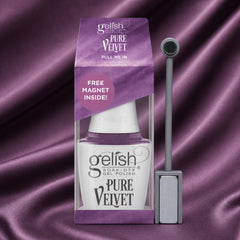 Frasco de esmalte en gel Gelish Cat Eye Pure Velvet Pull Me In, color Morados acabado Cat-eye, 15 ml