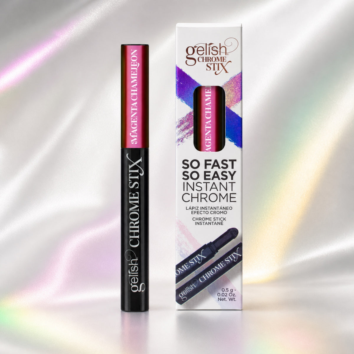 Pigmento chrome Gelish Chrome Stix Magenta Chameleon, 5 g, toma de producto