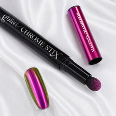 Detalle de pigmento chrome Gelish Chrome Stix Magenta Chameleon