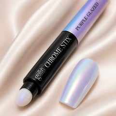 Detalle de pigmento chrome Gelish Chrome Stix Purple Glazed
