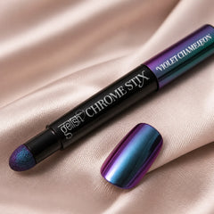 Detalle de pigmento chrome Gelish Chrome Stix Violet Chameleon