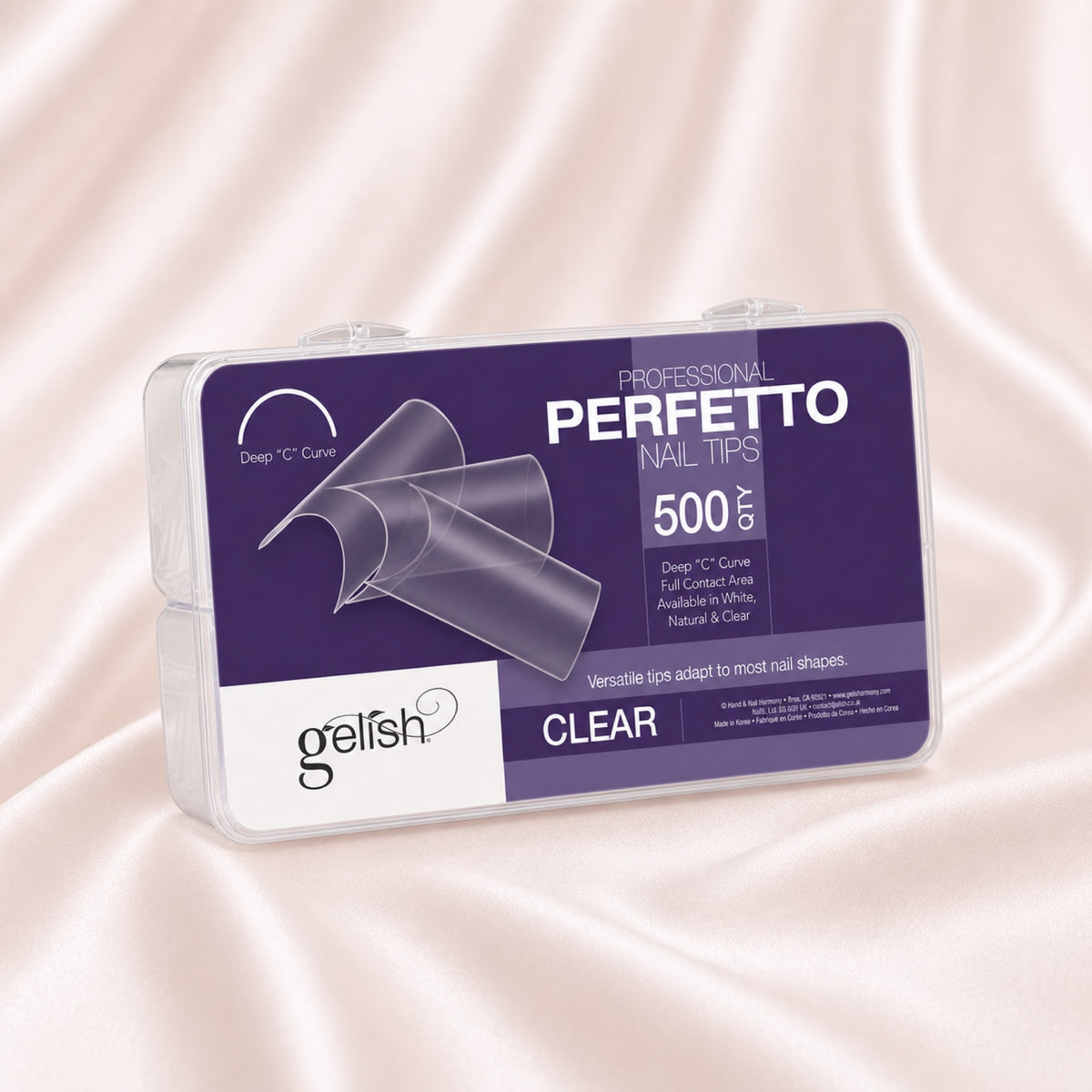 Gelish Perfetto Nail Tips Clear, 500 pzas, toma de producto