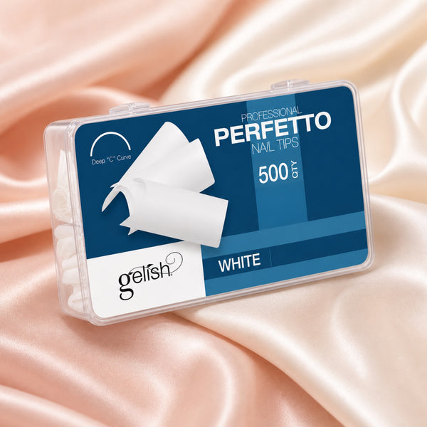 Gelish Perfetto Nail Tips White, 500 pzas, toma de producto