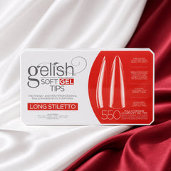 Gelish Soft Gel Tips Long Stiletto, 550 ct, toma de producto