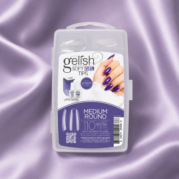 Gelish Soft Gel Tips Medium Round, 110 ct, toma de producto