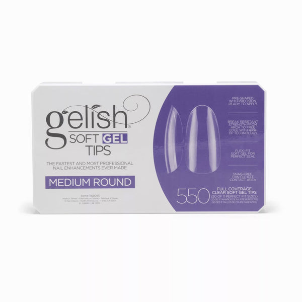 Gelish Soft Gel Tips Medium Round, 550 ct, toma de producto