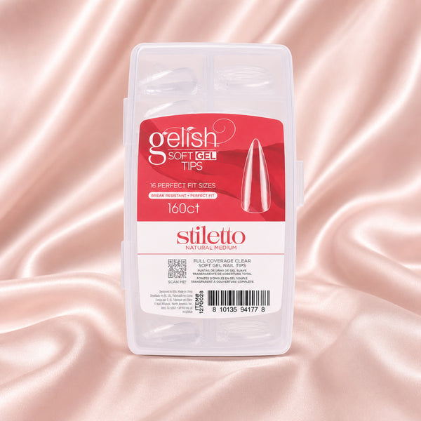Gelish Soft Gel Tips Medium Stiletto, 160 ct, toma de producto
