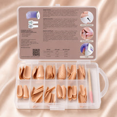 Detalle de Gelish Soft Gel Tips Nude Medium Coffin