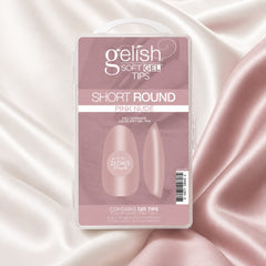 Gelish Soft Gel Tips Pink Nude Short Round, 120 ct, toma de producto