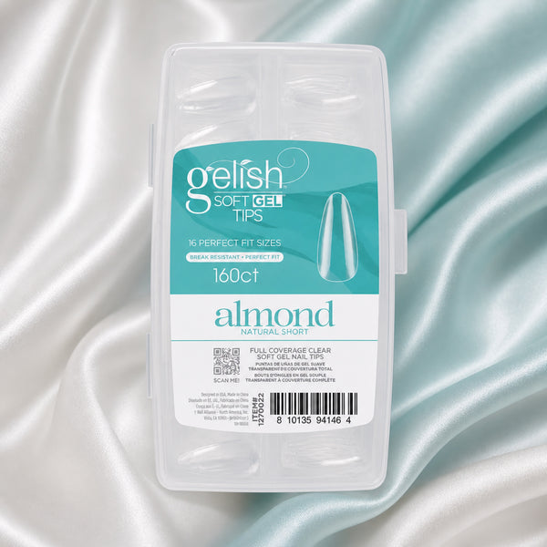 Gelish Soft Gel Tips Short Almond, 160 ct, toma de producto